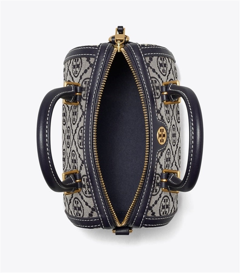 Burch TB Women's T Monogram Jacquard Barrel Petite Bag Tory Navy - Image 4